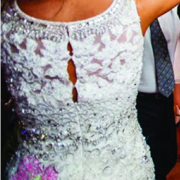 4 Stephen Yearick #13844 Ivory Bead Wedding Dress - Picture 4 of 6